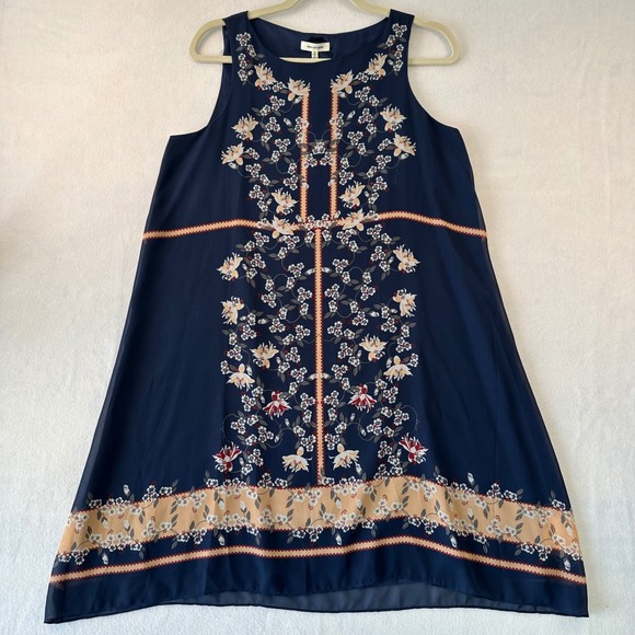 Max Studio Dresses & Skirts - Max Studio Navy Floral Chiffon Sleeveless Shift Dress 4912Y66D NWT Small